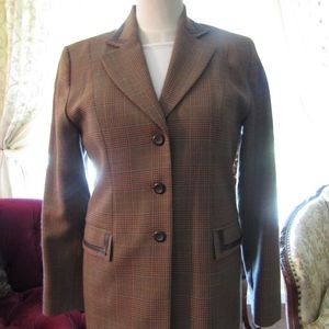 Pendleton Women's Blazer, Leather Trim, Classic